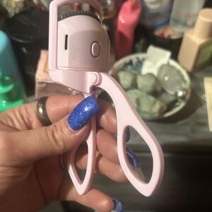 Pink Eyelash Curler heated ñame brand